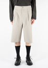 Two Tuck Wide Shorts Grey Beige