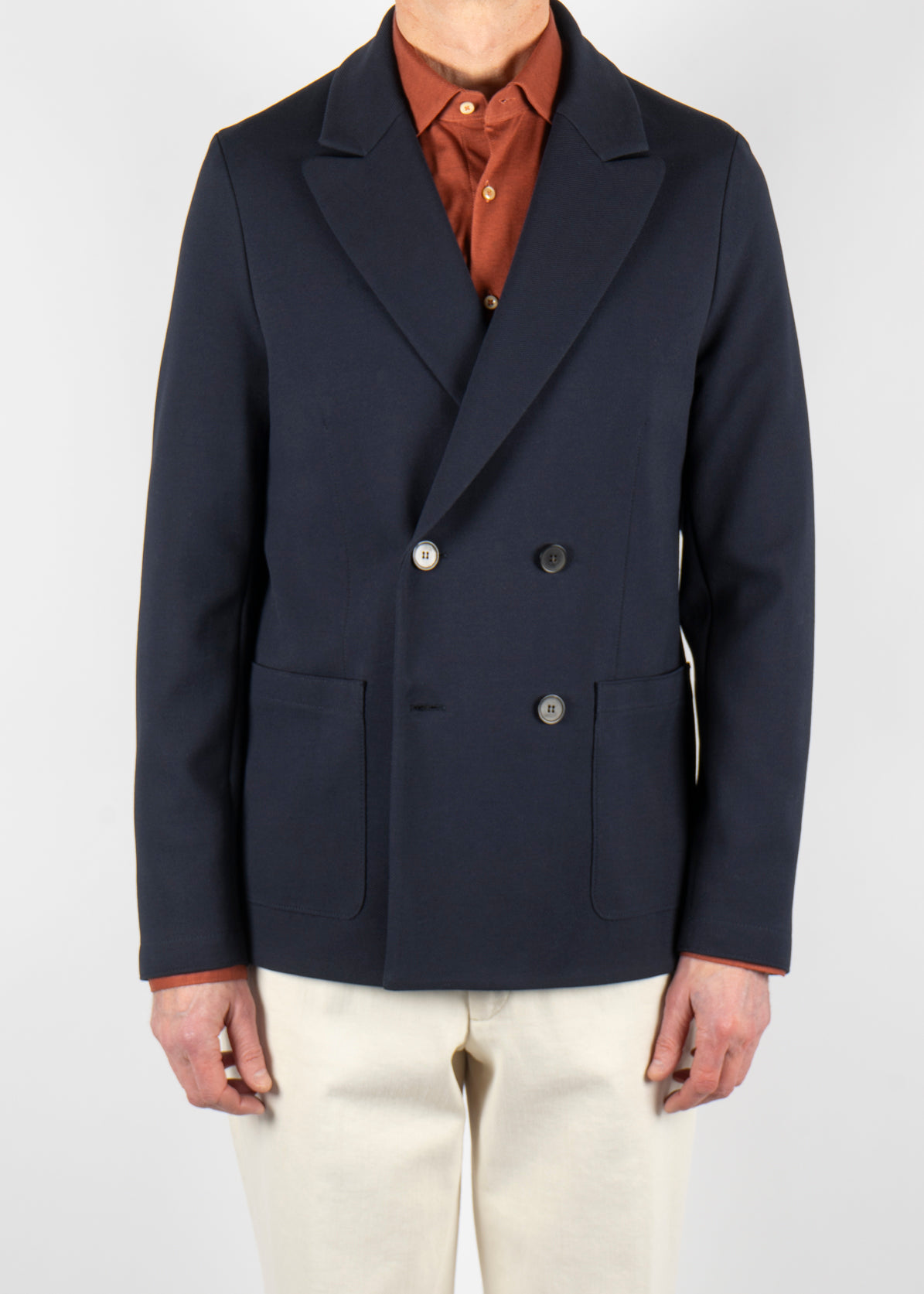 ジャケット Harris Wharf London DOUBLE BREASTED BLAZER (AK3502 MRARA08) Harris Wharf London Brown and blue check double-breasted