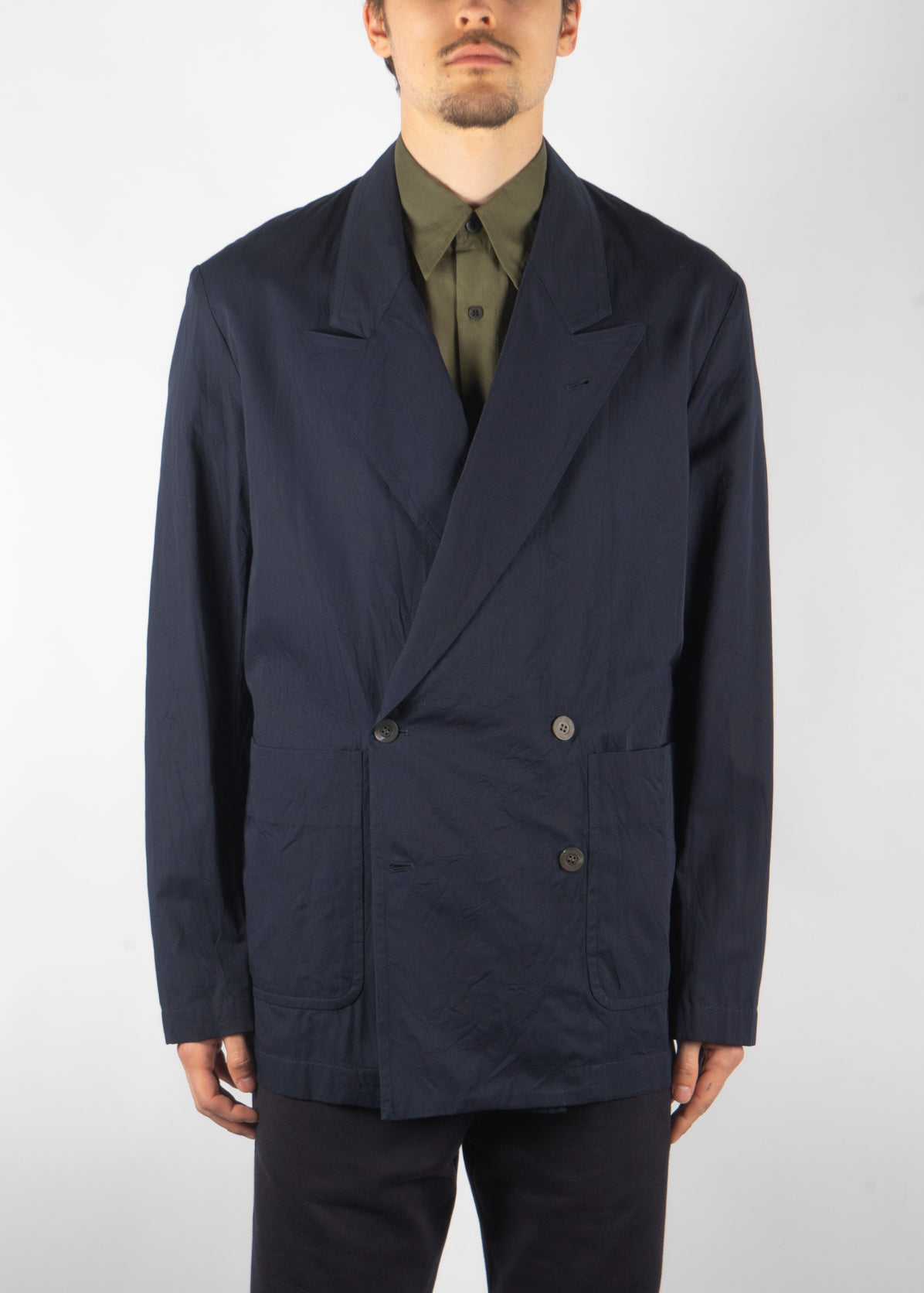 m*5様 「レア」DRIES VAN NOTEN ネイビー長袖シャツ 46 DRIES VAN NOTEN(ドリスヴァンノッテン) 長袖シャツ 241-108