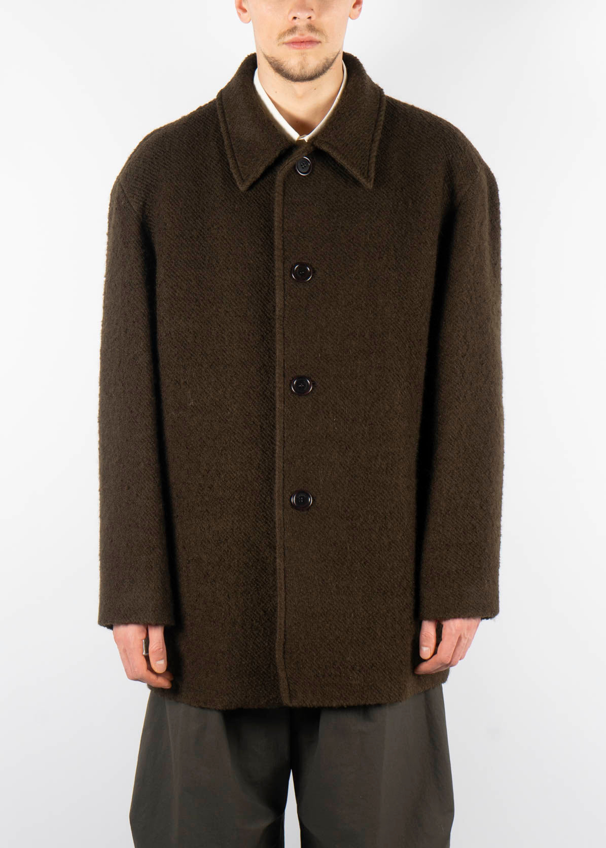 Wool Half Single Coat Brown
