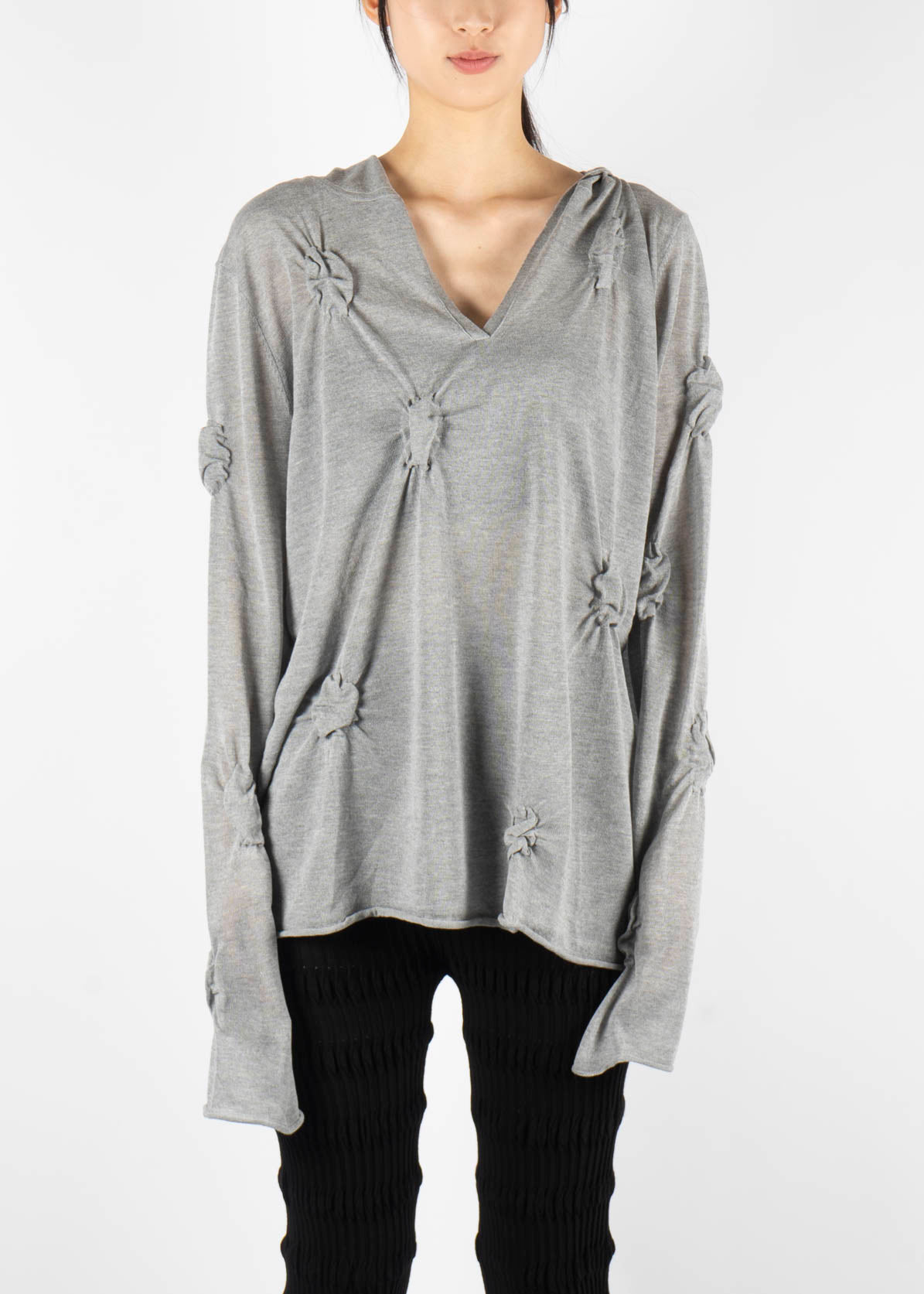 Bubble Hooded Top Grey