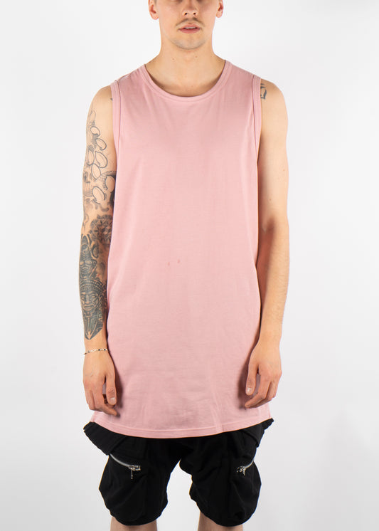 Long Sleeveless Tank Light Pink