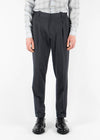 Jersey Pleated Trouser Charcoal