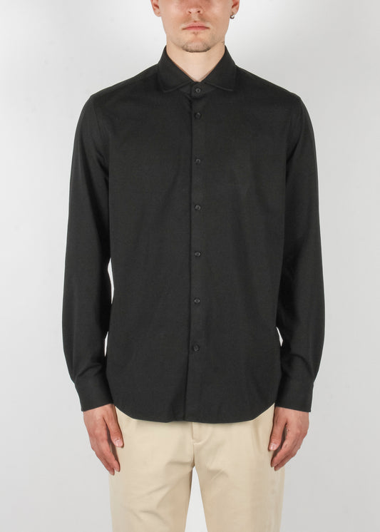 Jersey Stretch Overshirt Black