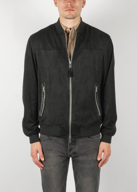 Zip Up Bomber Jacket Black