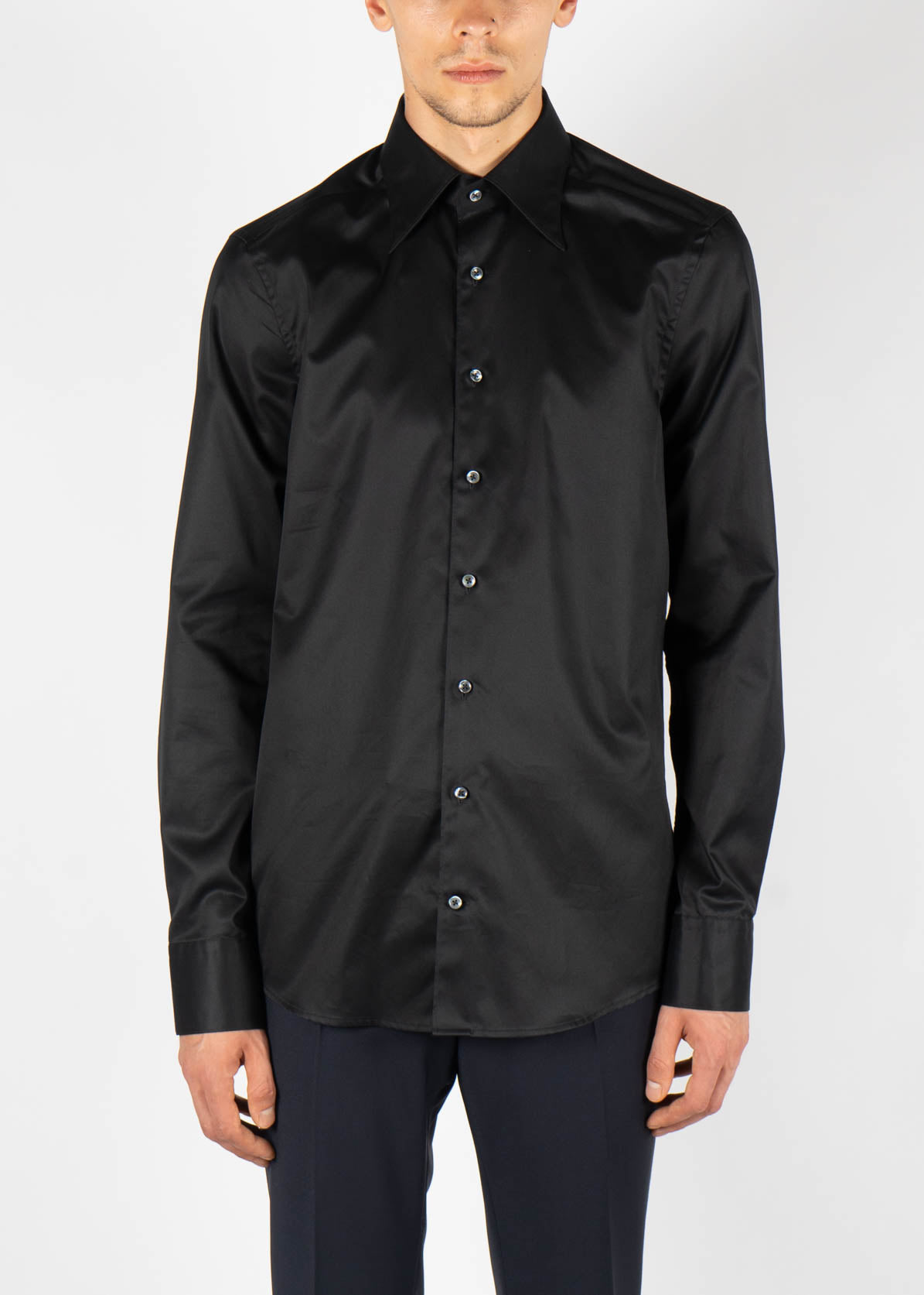 Cotton Slim Shirt Black